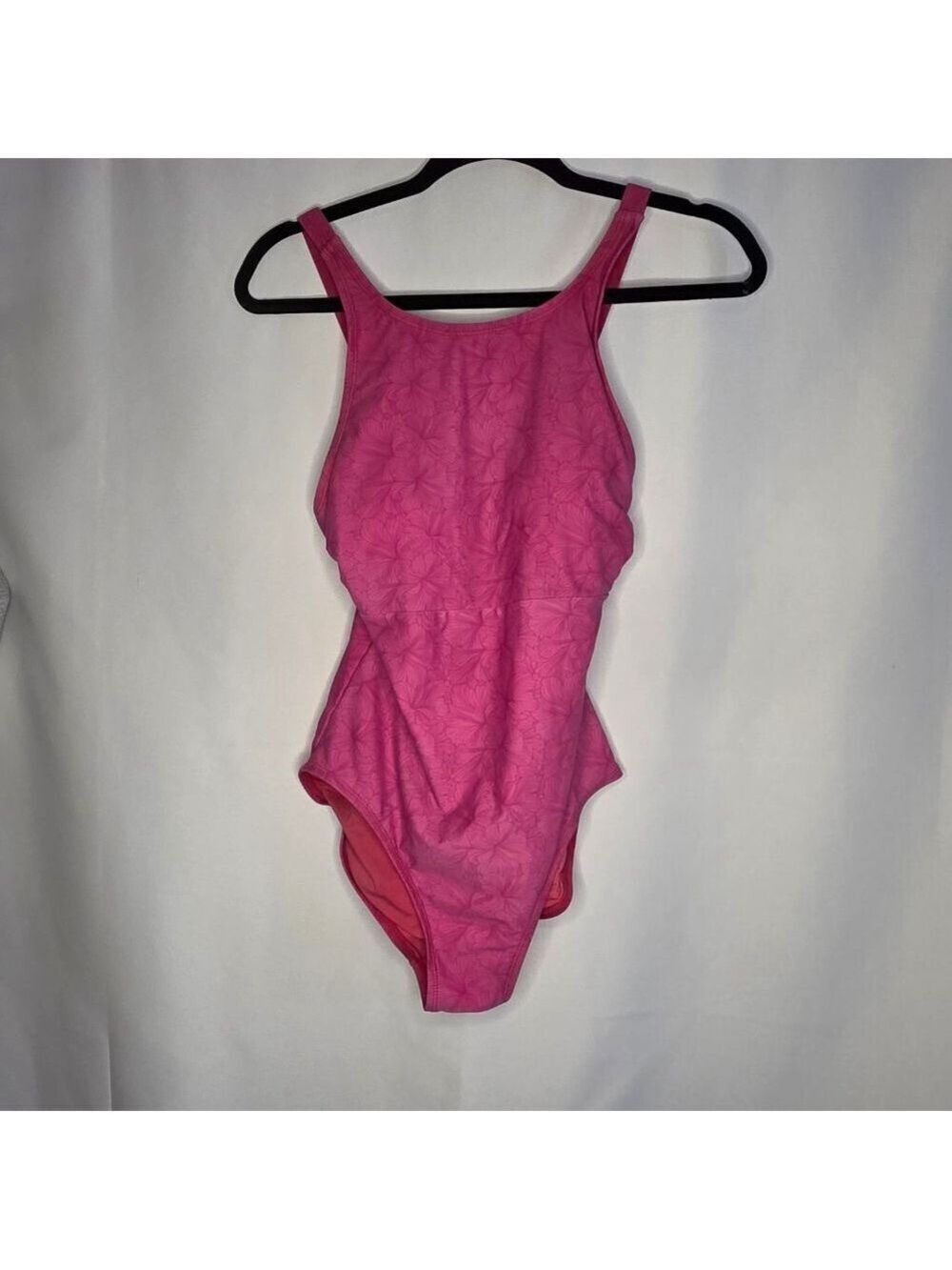 Roots Pink Floral One Piece Swimsuit Size 8